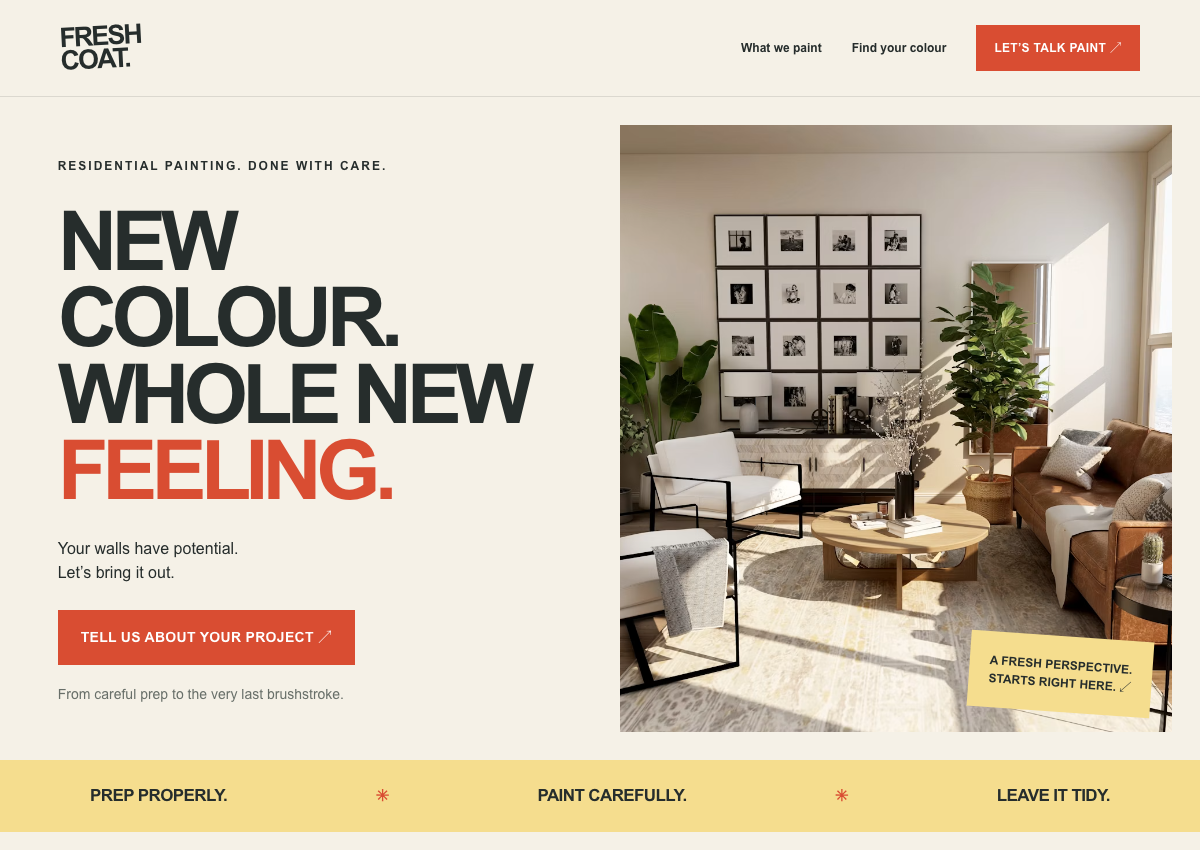 Fresh Coat website design preview