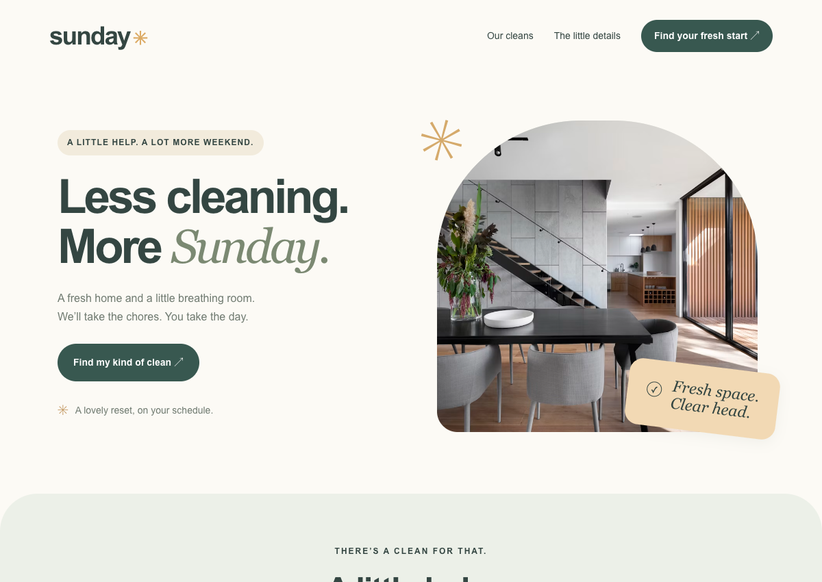 Sunday website design preview